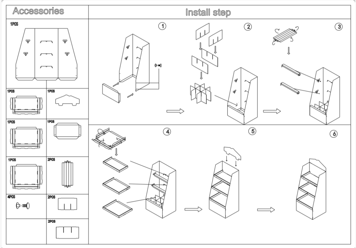 Assemble Instruction of Cardboard Floor Display