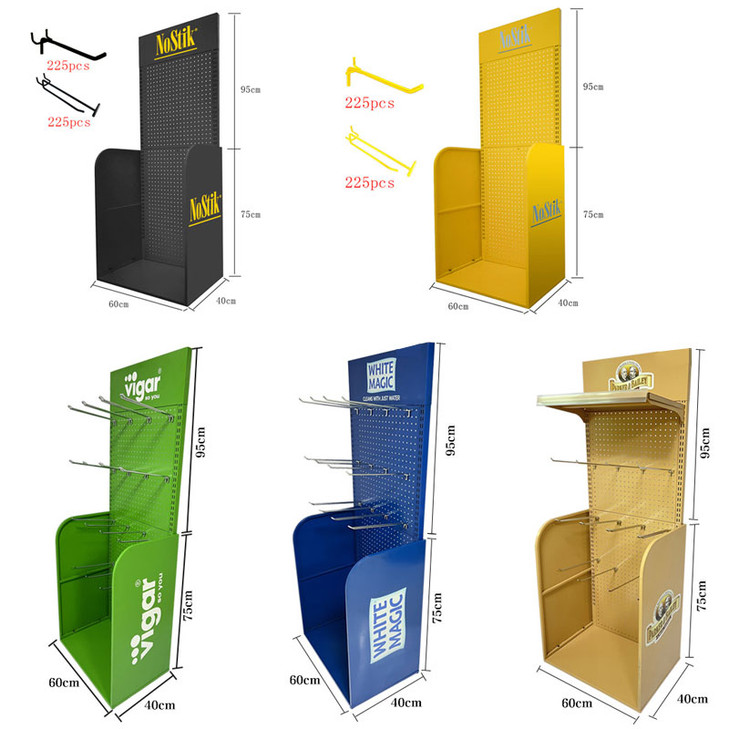 Metal Pegboard Display Stand With Hooks Retail Shelf Displays Rack  Free standing Display stand - Holidaypac