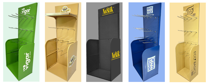 Metal Pegboard Display Stand With Hooks Retail Shelf Displays Rack  Free Standing Display Stand