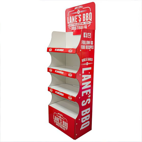 POP Custom Printed Promotion 4 Tiers Foods FSDU Cardboard Display For Dried Fruit  HLD-YPZ30