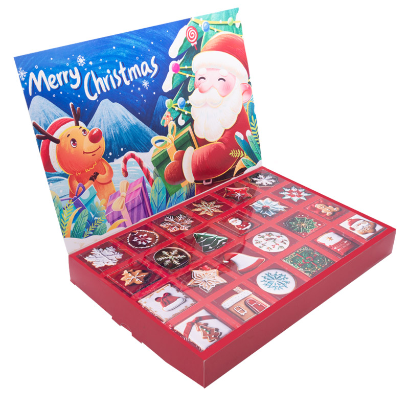 Customized Logo flip style Christmas calendar paper hollow creative blind box paper gift box children's gifts 2025