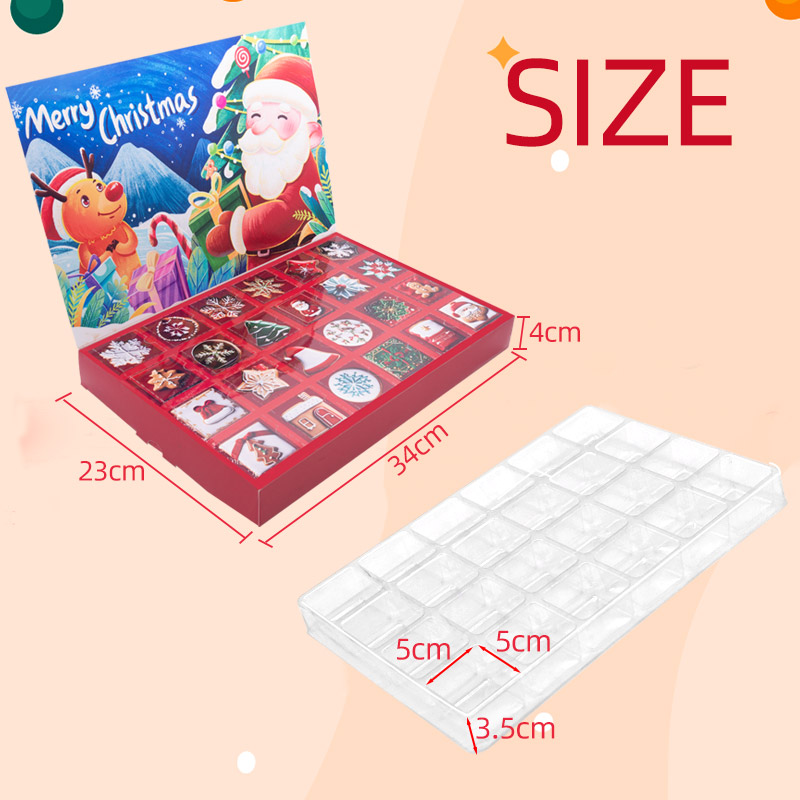 Customized Logo flip style Christmas calendar paper hollow creative blind box paper gift box children's gifts 2025