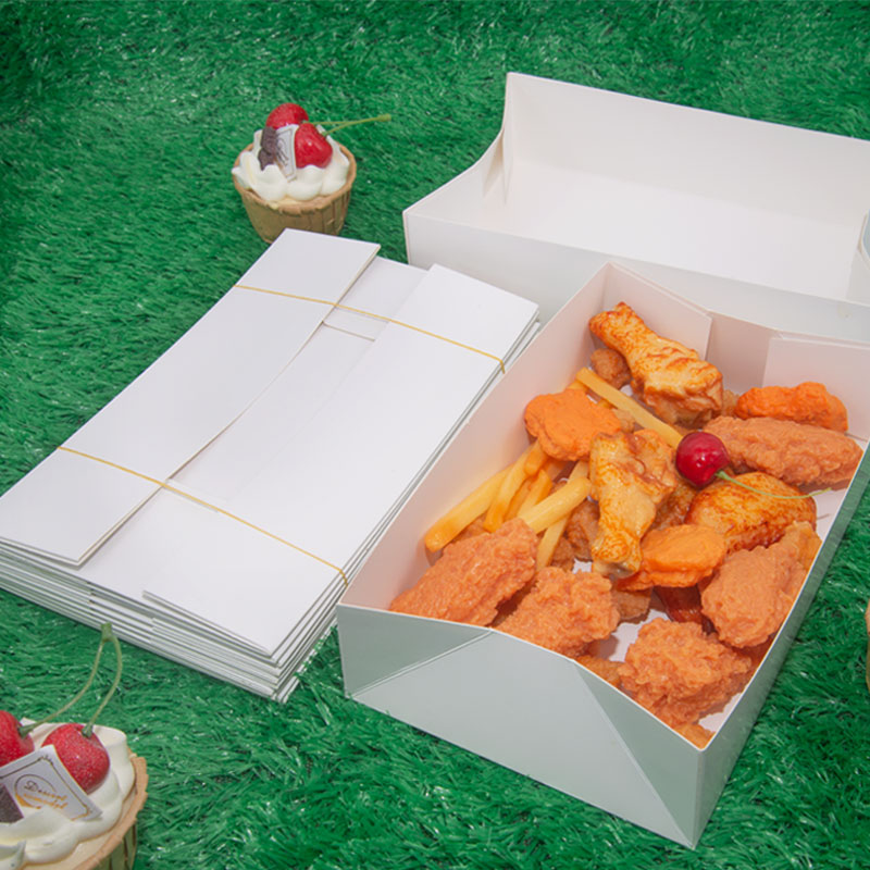 Custom printed food-grade white paper packaging French fried chicken box hamburger box food container grazing box