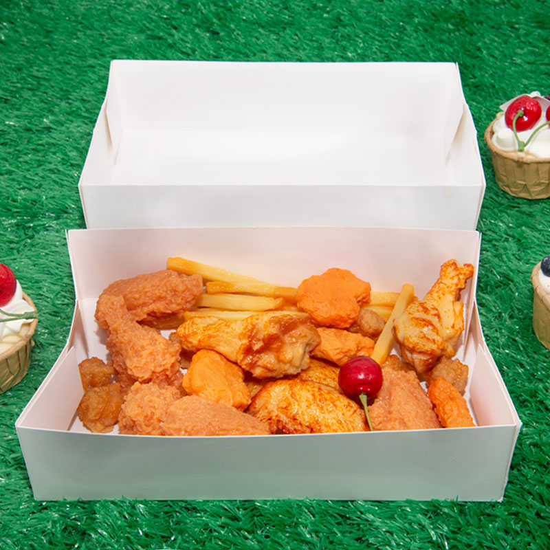 Custom printed food-grade white paper packaging French fried chicken box hamburger box food container grazing box