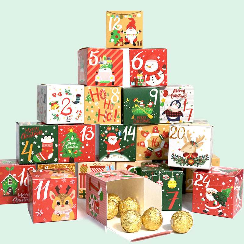 Christmas arrival calendar candy box Christmas countdown digital gift box packaging carton Amazon gift box