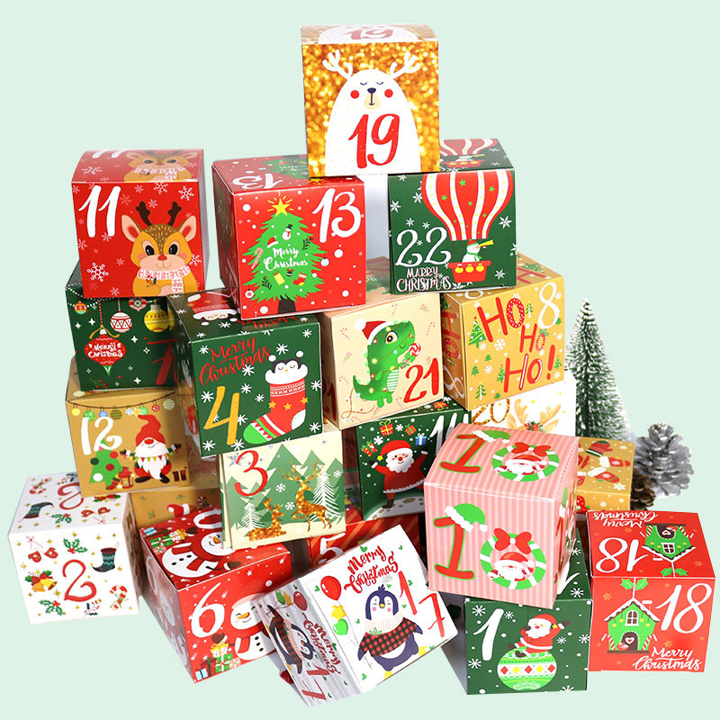 Christmas arrival calendar candy box Christmas countdown digital gift box packaging carton Amazon gift box