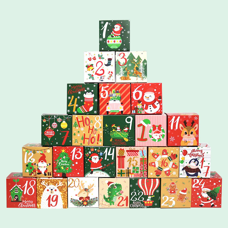 Christmas arrival calendar candy box Christmas countdown digital gift box packaging carton Amazon gift box