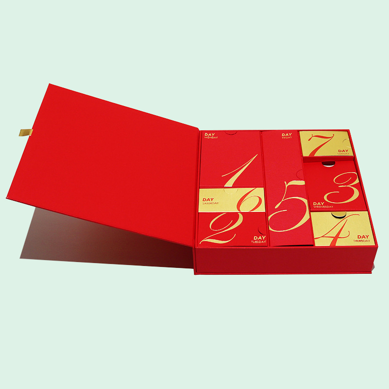 Customized surprise gift box book-type week calendar blind box large-capacity environmentally-friendly jewelry carton manufacturer