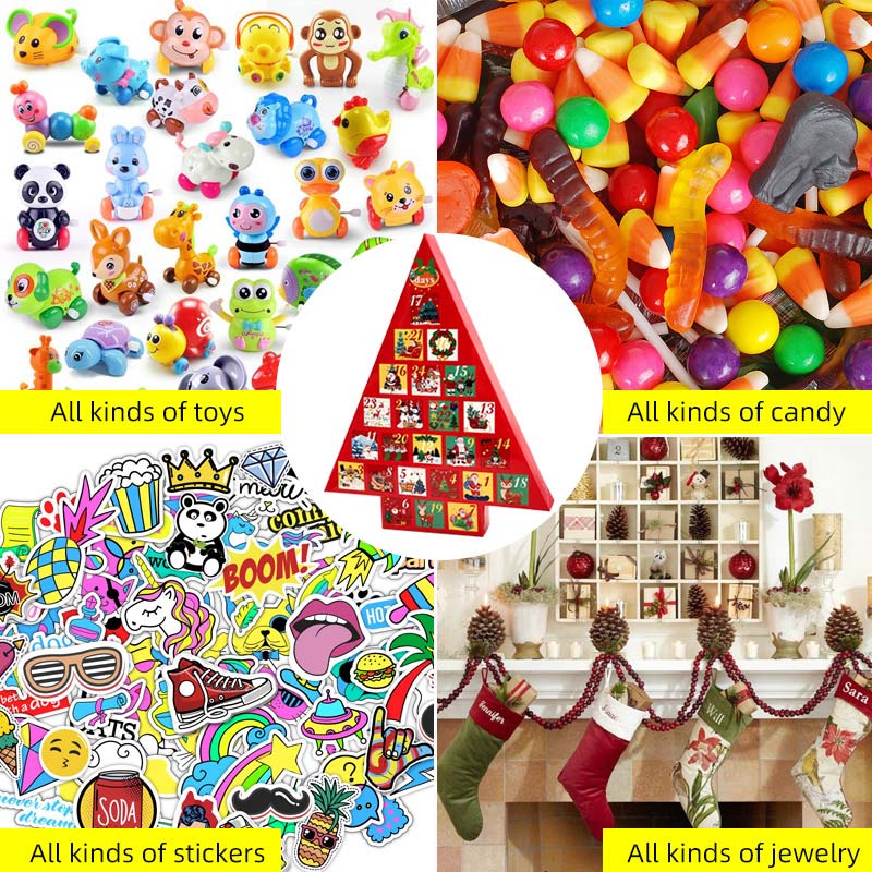 Holidaypac wholesale cardboard divider packaging christmas tree shape advent calendar box
