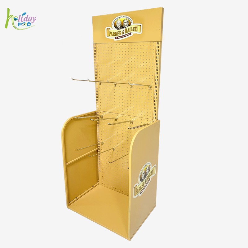 Metal Pegboard Display Stand With Hooks Retail Shelf Displays Rack  Free standing Display stand - Holidaypac