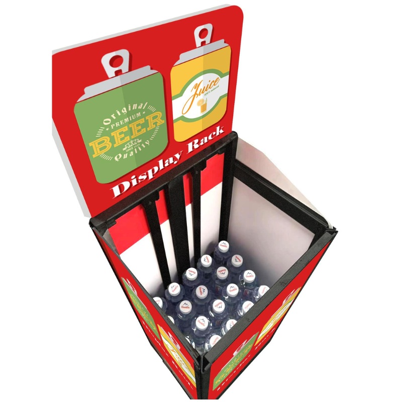 Custom Pop Up Spring-loaded Metal Steel Floor Stand Beverage Display - Holidaypac