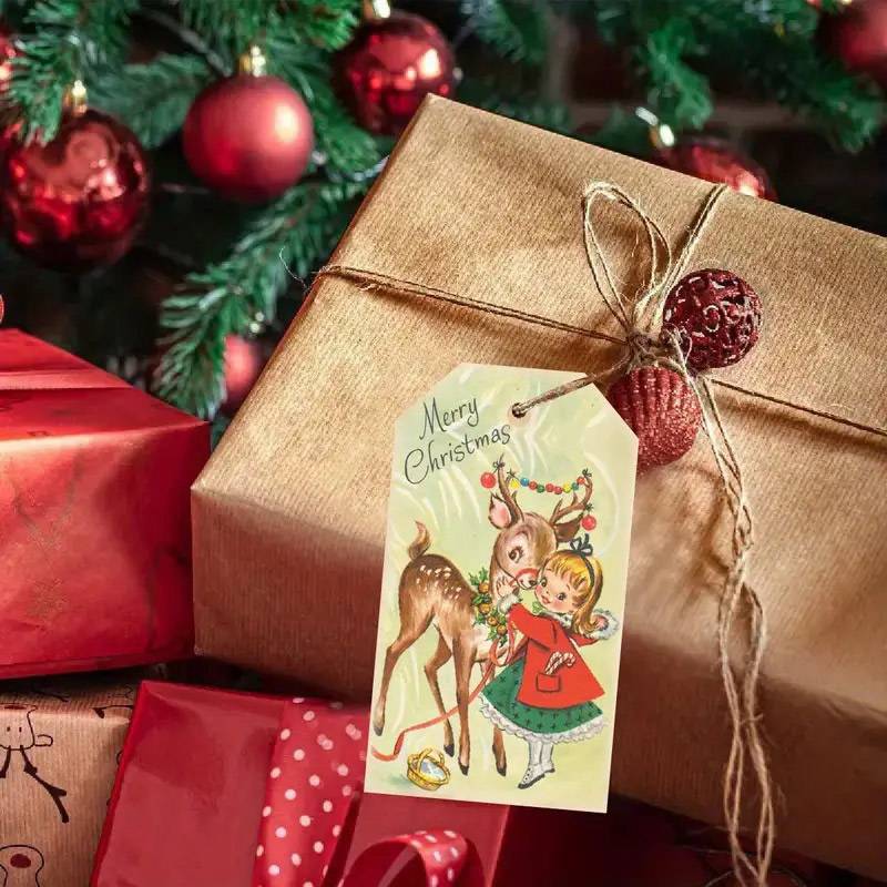 Custom Vintage Christmas Greeting Cards for Gift Tags & Holiday Decorations