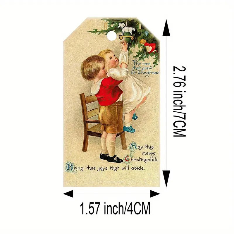 Custom Vintage Christmas Greeting Cards for Gift Tags & Holiday Decorations