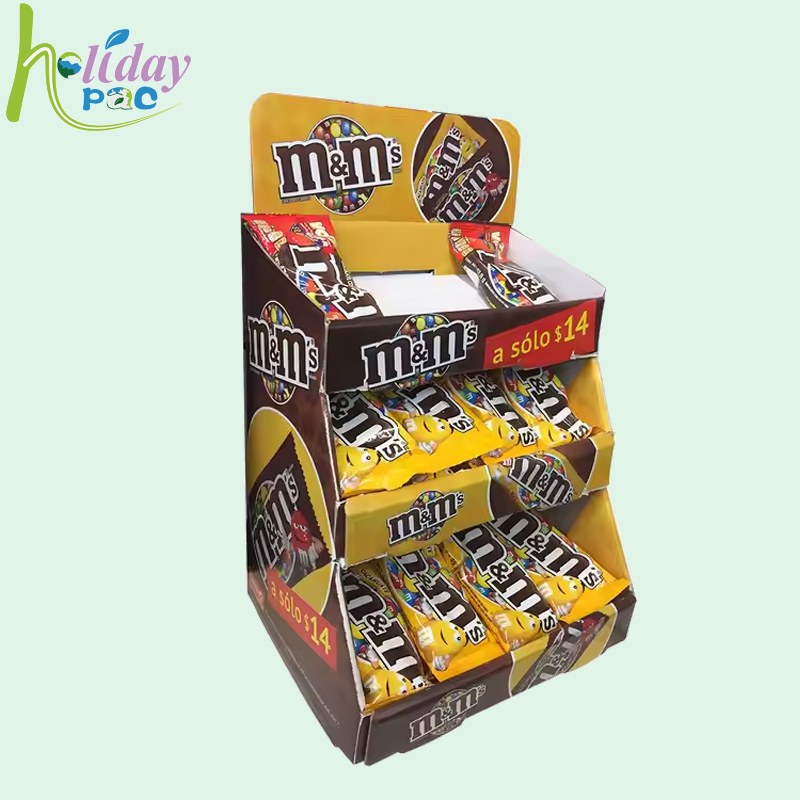 Custom M&M Chocolate Counter Shipper display stand - Holidaypac