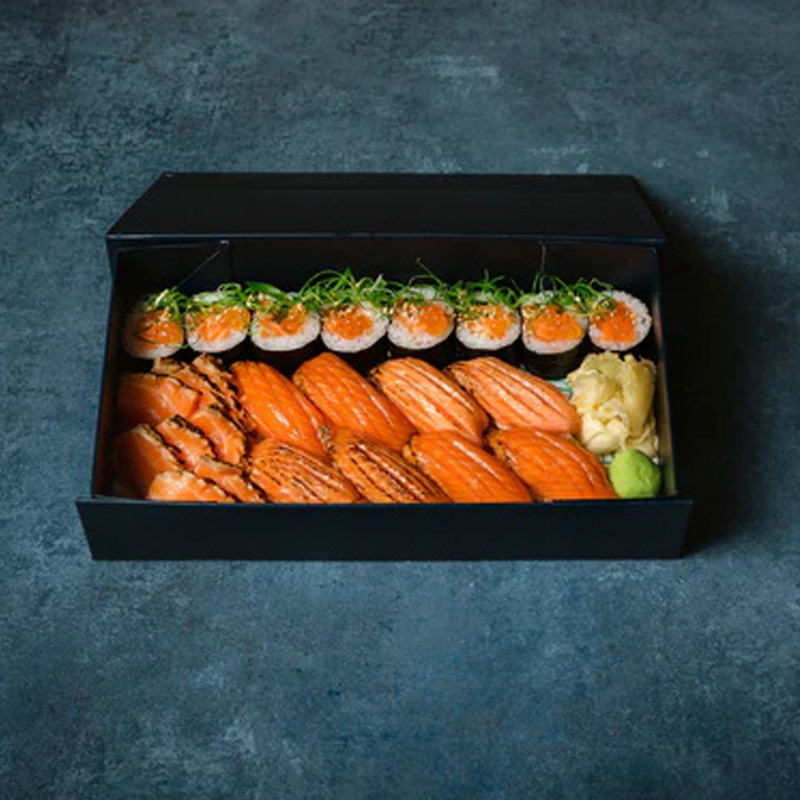 Customized Delivery Sushi Bento Magnetic Paper Box with Insert for Sauce Cups -Holidaypac