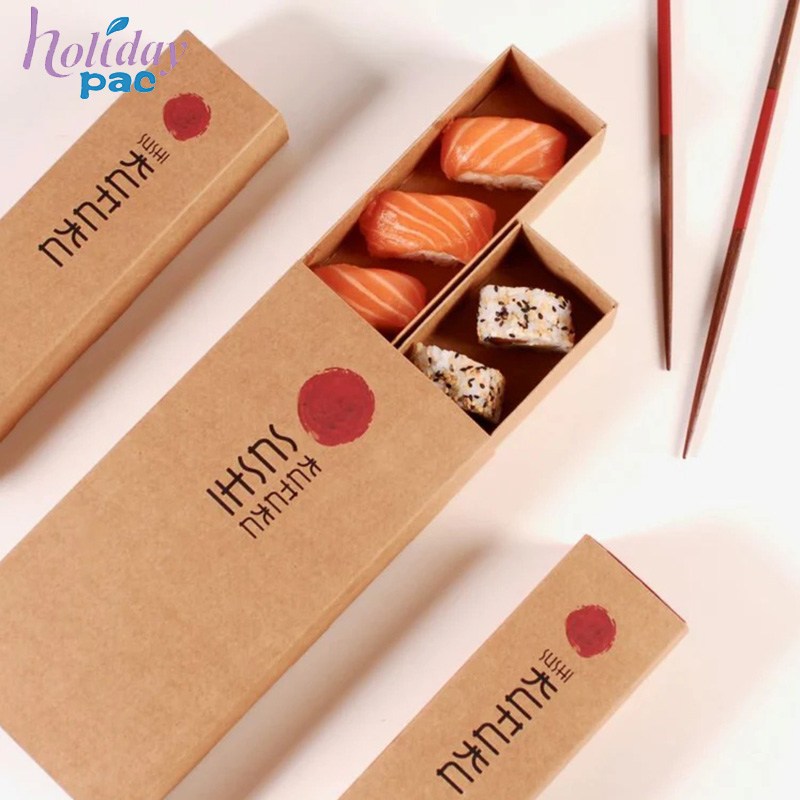 Custom Drawer Takeout Japanese Food Sushi Kraft Boxes - Holidaypac