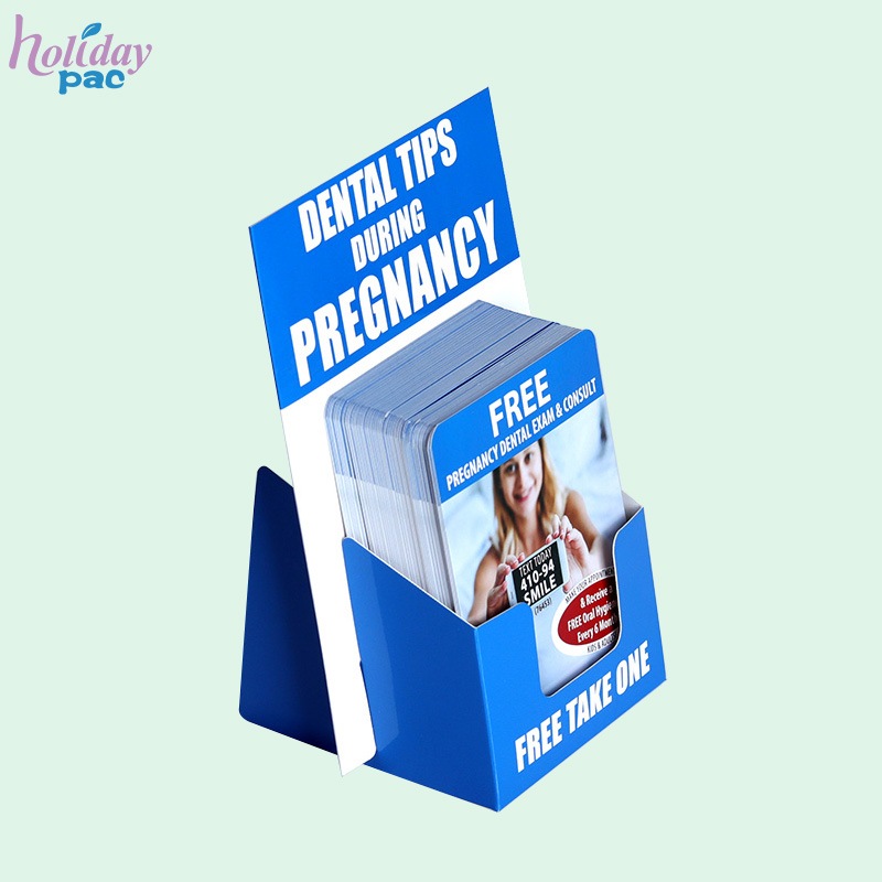 Custom Counter Top Cardboard Brochure Leaflet Flyer Paper Display Holder - Holidaypac