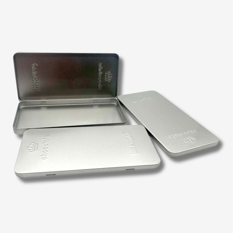 Custom Rectangle Embossed Tin Boxes Wholesale - Holidaypac