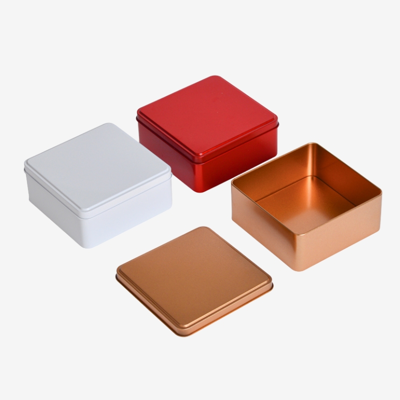 Custom Square Tin Box with Lid - Holidaypac