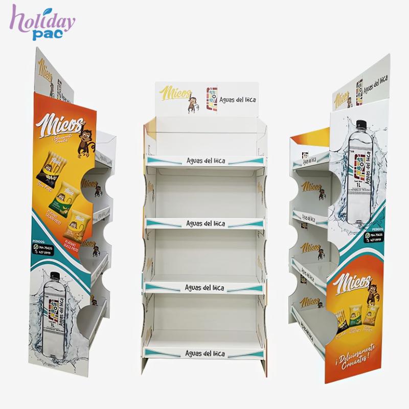 Custom Supermarket Promotion Corrugated Cardboard Food Snake Display Rack Potato Chips Display Rack - Holidaypac