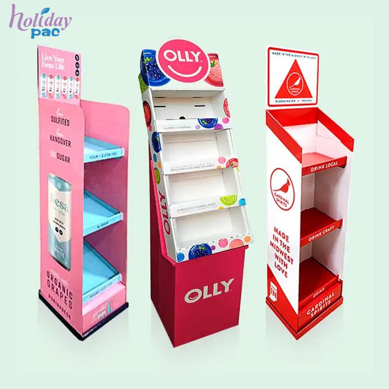 Custom Corrugated Paper Retail Shelving Cardboard Grocery Store Display Shelves For Supermarket - Holidaypac