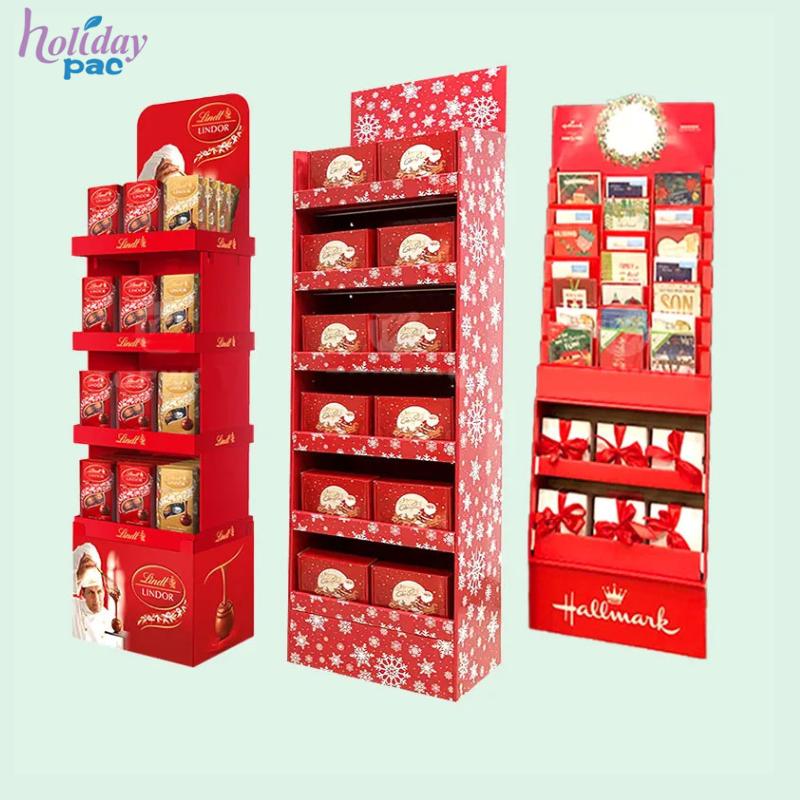 Cardboard Fsdu Pop Up Paper Board Display Racks Christmas Paper Gift Display Stand - Holidaypac