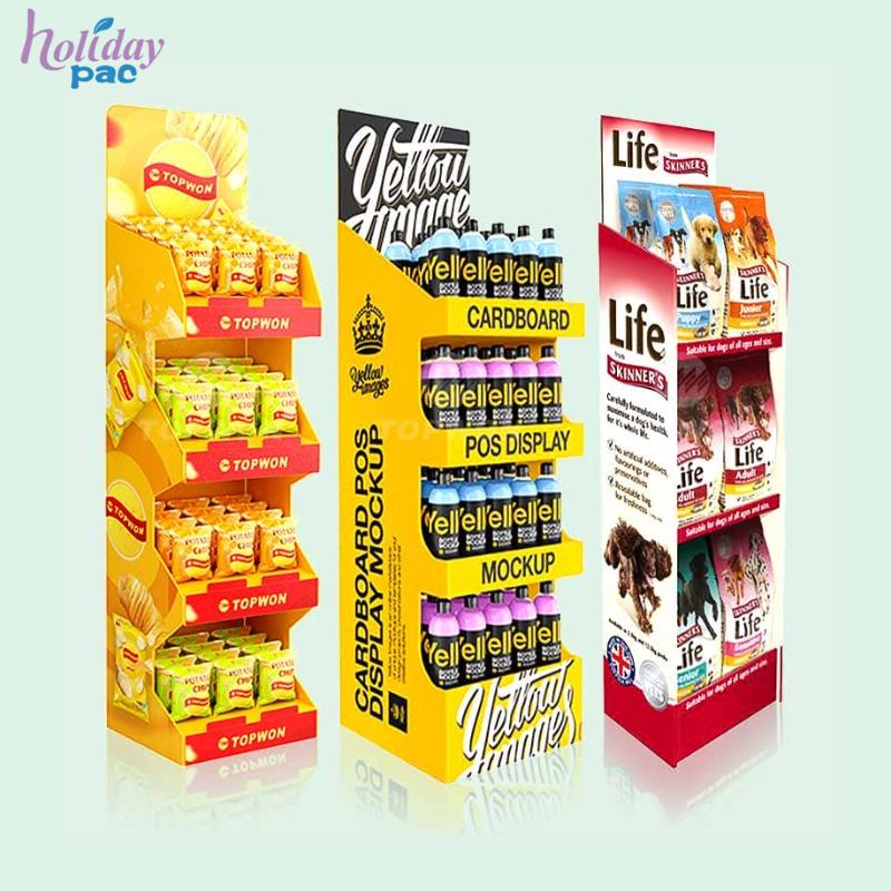 Custom Retail Store Promotion Paper Display Racks POP Free Standing Floor Corrugated Stand Cardboard Display - Holidaypac