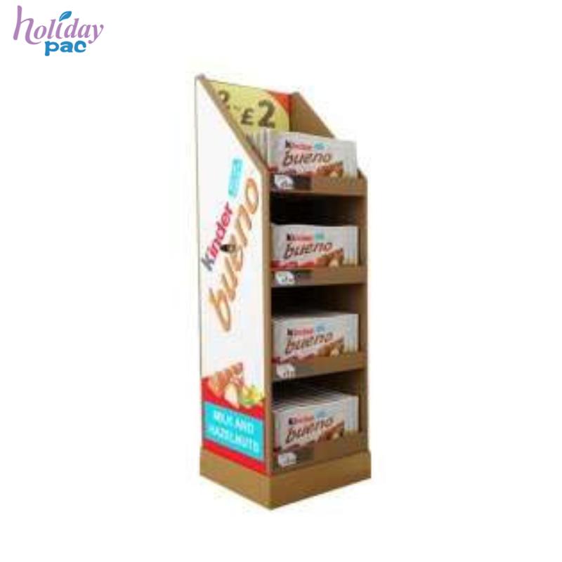 Promotional Corrugated In Supermarket Snack Retail Store Paper Shelf Food Snack Cardboard Floor Display For Snack - Holidaypac