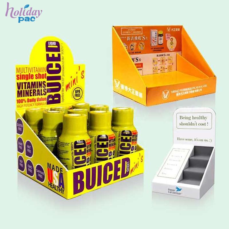 High Quality Retail Shop Pharmacy Counter Display Stand Cardboard Pdq Display Box Vitamin Medicine Display Box - Holidaypac