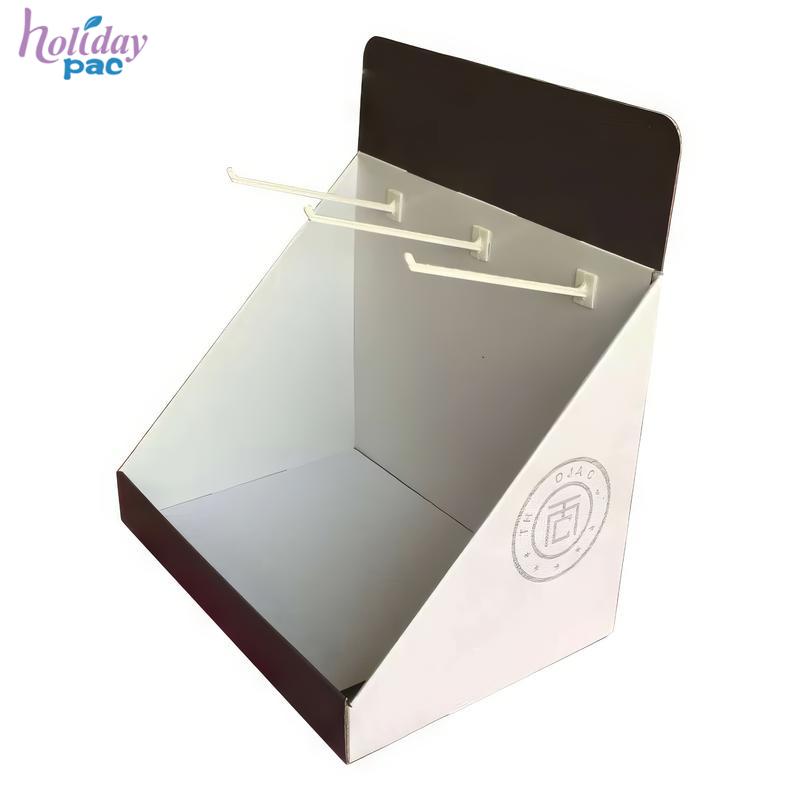 Retail Store Table Top Peg Hook Cardboard PDQ Counter Top Stands For Jewelry Accessories Display
