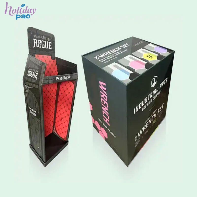 High Quality Supermarket Retail Display Racks Corrugated Cardboard Case Stacker Display Stand Cardboard Dump Bin - Holidaypac