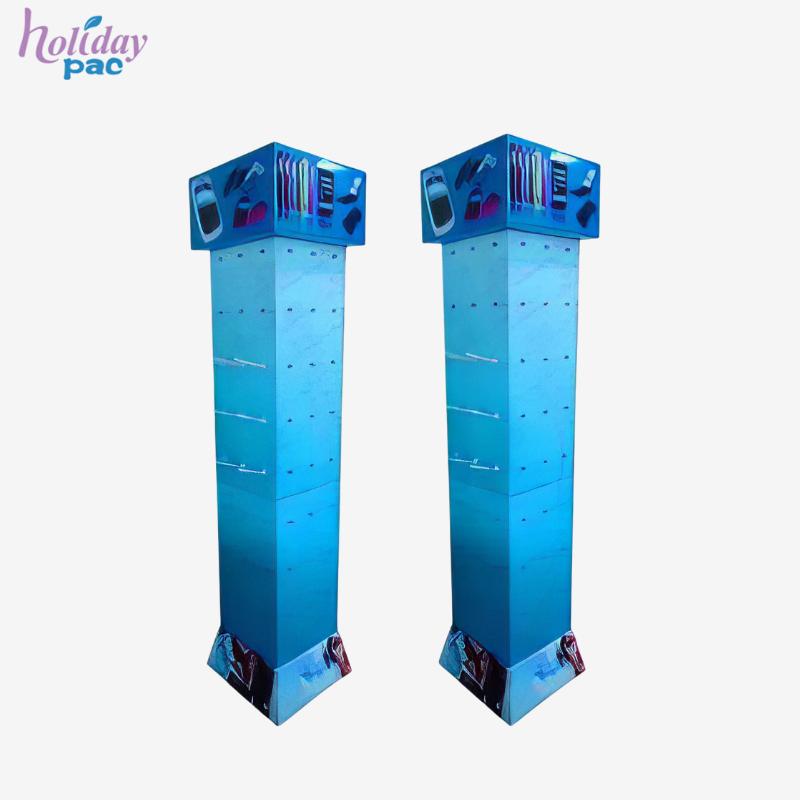 Customized POP Floor Stand T-shirt Cardboard Display Hook Display For Hair Extension - Holidaypac