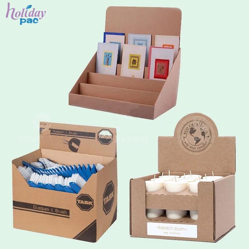 Custom Packaging Paper Cardboard Retail Countertop Product Kraft Paperboard Counter Top Display Box - Holidaypac