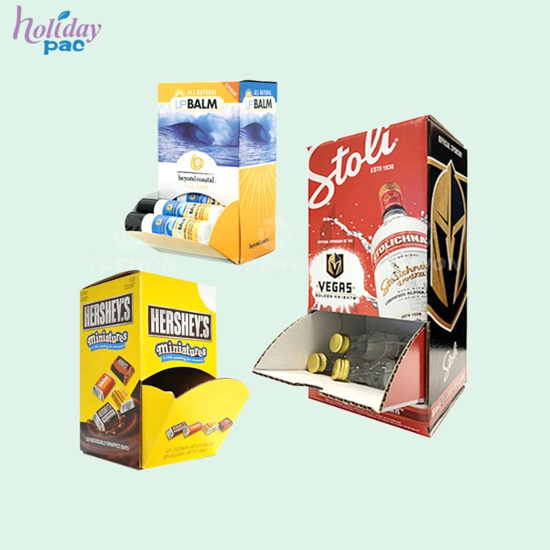 High Quality Supermarket Retail Display Packaging Box Cardboard Pdq Display Box Food Makeup Gravity Display Box - Holidaypac