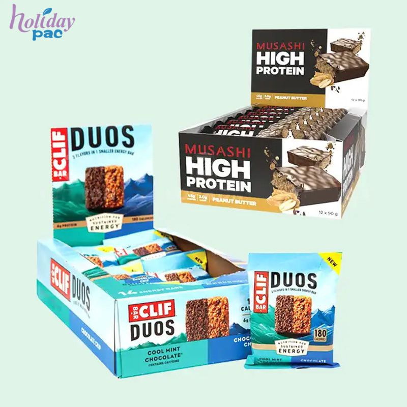 Custom Logo Cardboard Counter Display Boxes For Candy Snack Energy Bar Chocolate Bar Box