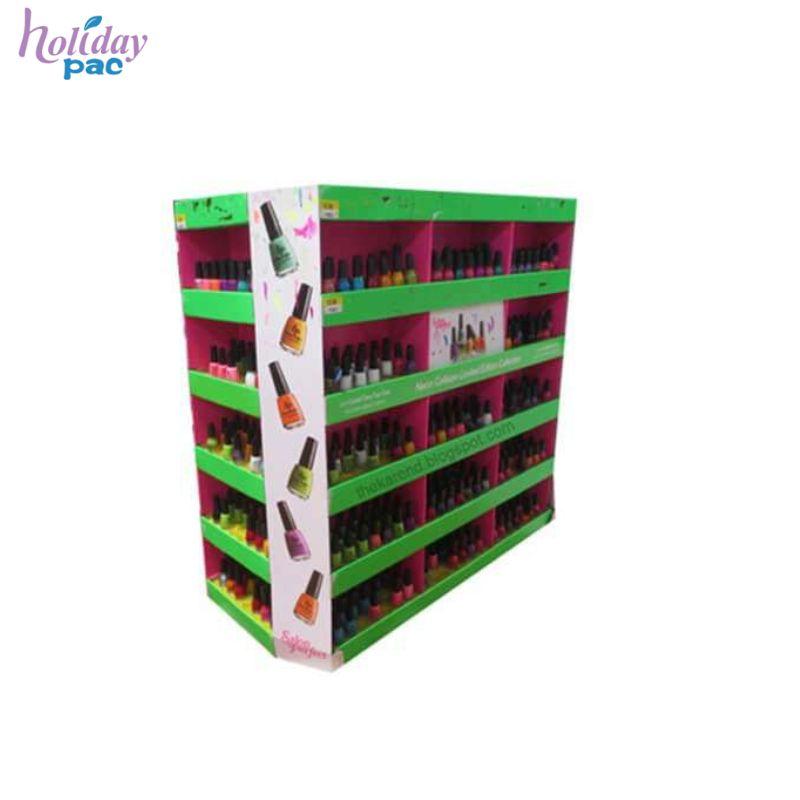 Custom Printing Cardboard Display Shelf for Bottles, Corrugated Paper Stackable Pallet Rack for Kids Toys Book Retail