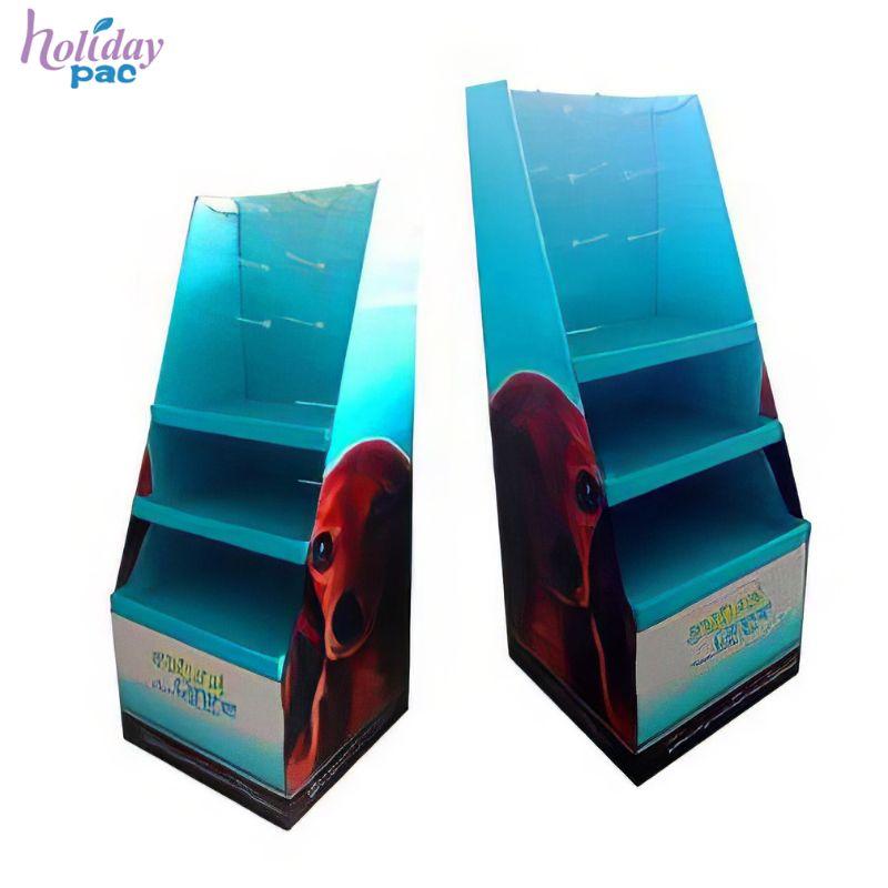 Metal hooks hanging floor display stand customized display rack