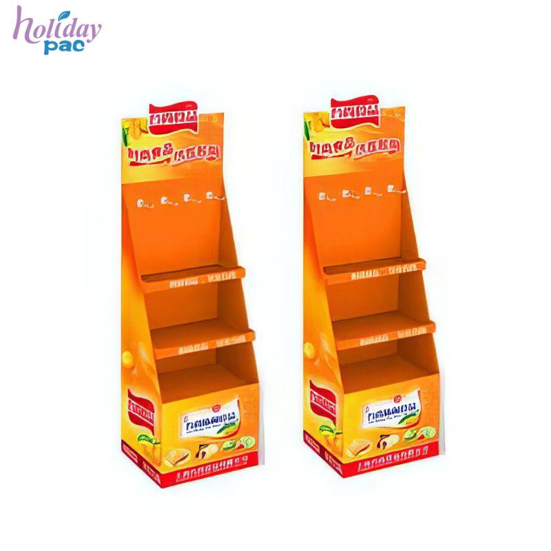 Apex Customized POP Floor Stand Chips Cardboard Display Hook Display