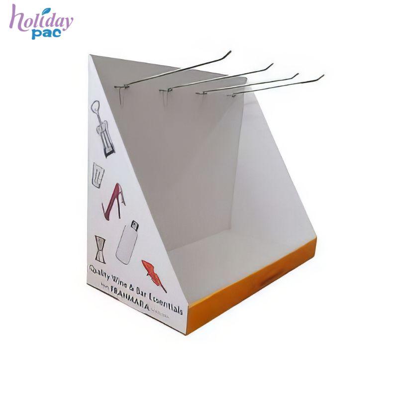 Custom Recyclable Cardboard Counter Display with Tier Hook Rotating Plate for Cosmetic Electronics Toys Books