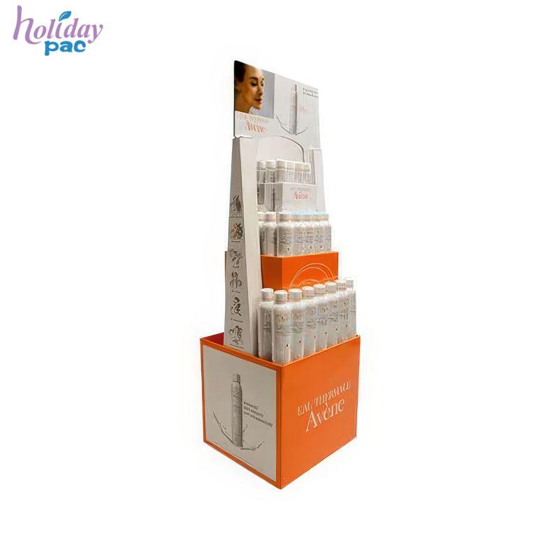 Innovative Corrugated Floor Standing Cosmetics Display Cardboard Lipsticks Stands for Retail