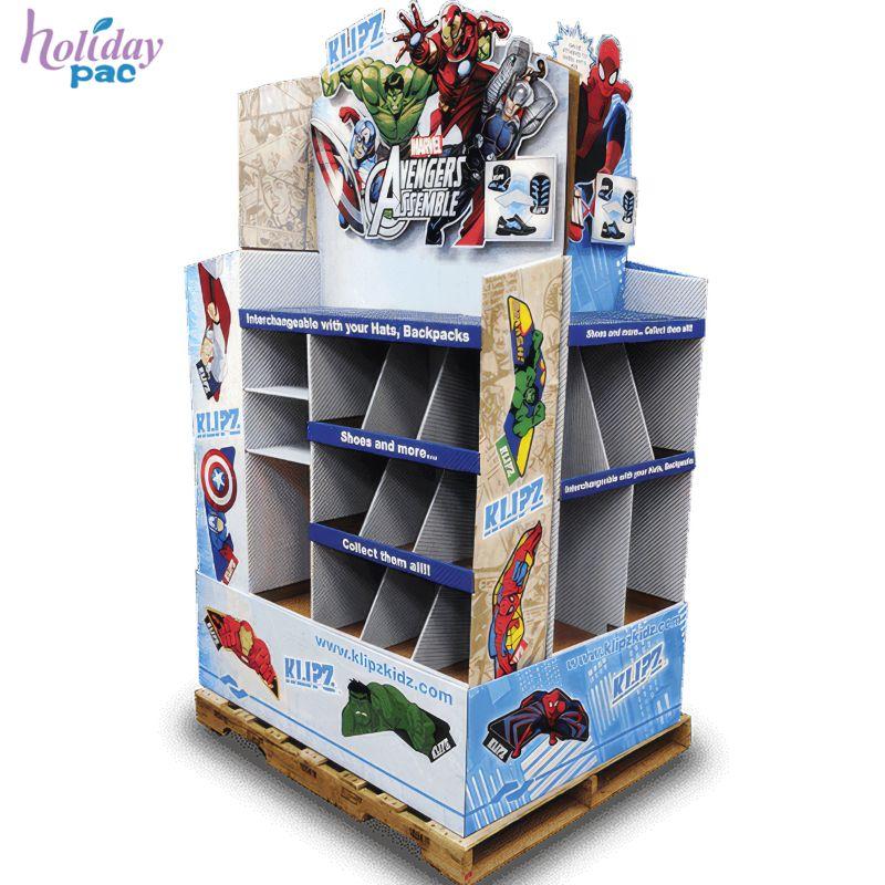 Custom Printing 1/2 Pallet Display Rack 1/4 Display Rack Cardboard Pallet Display