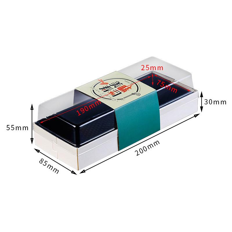 Custom Sushi Wooden Rectangular TAKE OUT BOX with Transparent Lid and Inner Tray -Holidaypac