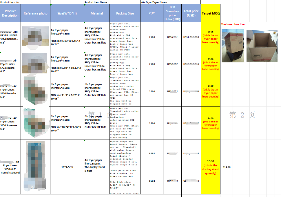 holidaypac air fryer liner factory in thailand VIP quotation sheet
