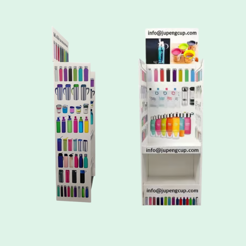 Custom 2-Tier Heavy Duty Floor Display Stand for Water Bottle - Holidaypac