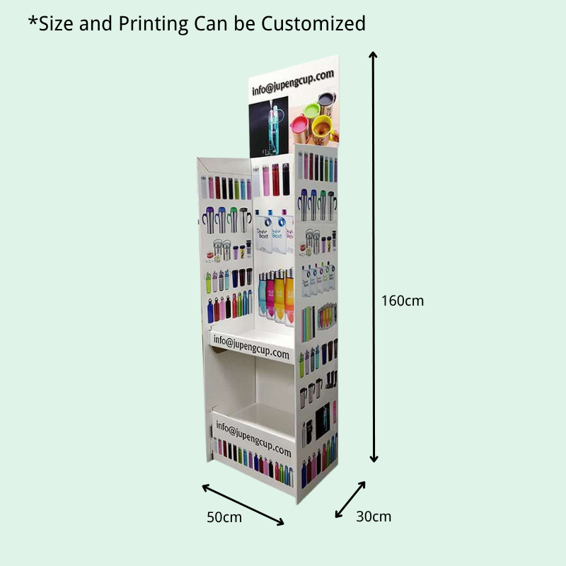 Custom 2-Tier Heavy Duty Floor Display Stand for Water Bottle - Holidaypac