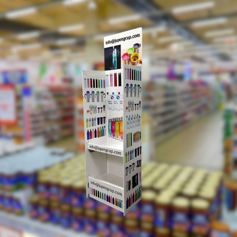 Custom 2-Tier Heavy Duty Floor Display Stand for Water Bottle - Holidaypac