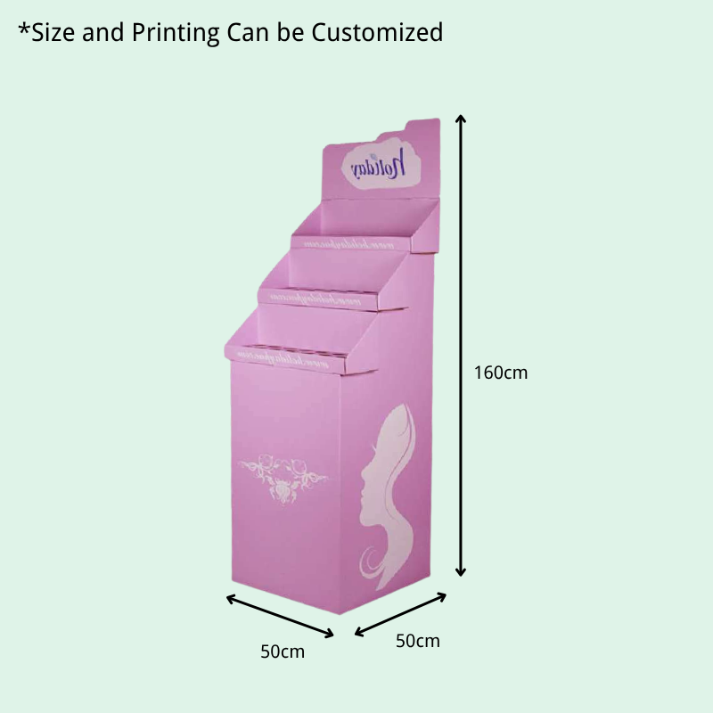 Custom Cardboard Floor Display Bins with 3-Tier for Bow Hair Brush - Holidaypac