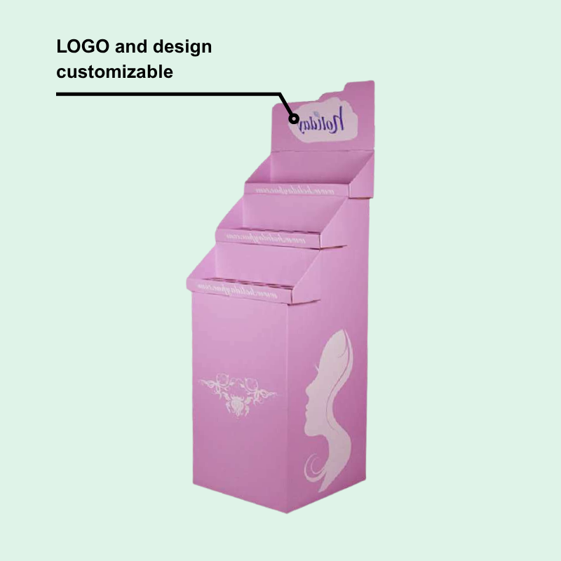 Custom Cardboard Floor Display Bins with 3-Tier for Bow Hair Brush - Holidaypac