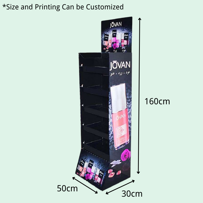Custom 5 Shelf Makeup Cardboard Floor Display Rack  - Holidaypac