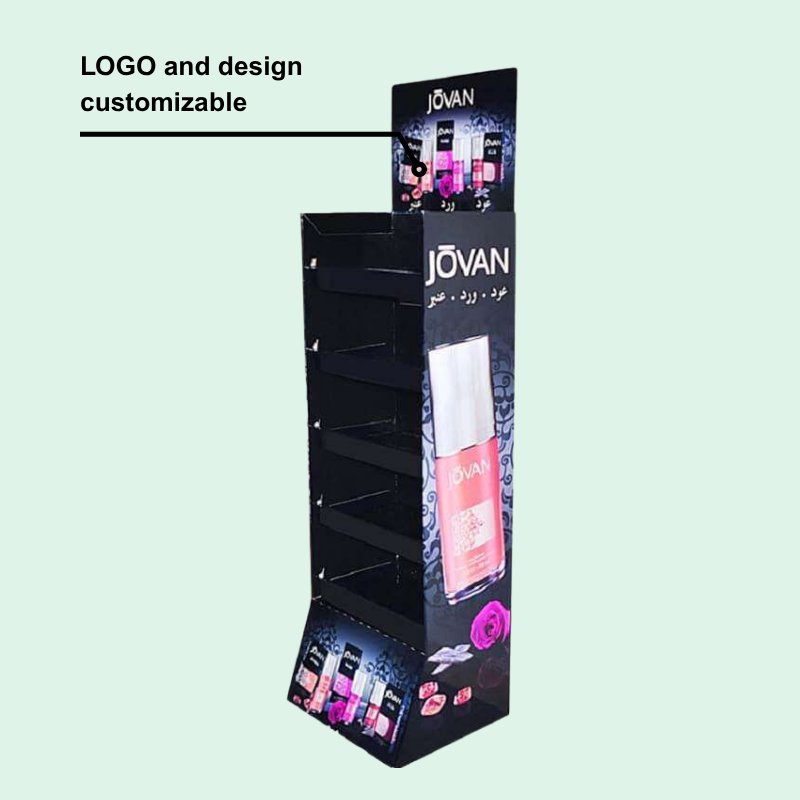Custom 5 Shelf Makeup Cardboard Floor Display Rack  - Holidaypac